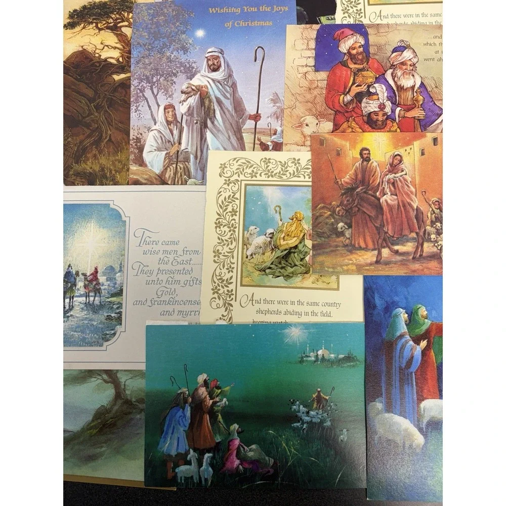 Vintage Christmas Cards Fronts ONLY for Scrapbooking Crafts Decoupage Lot of 50